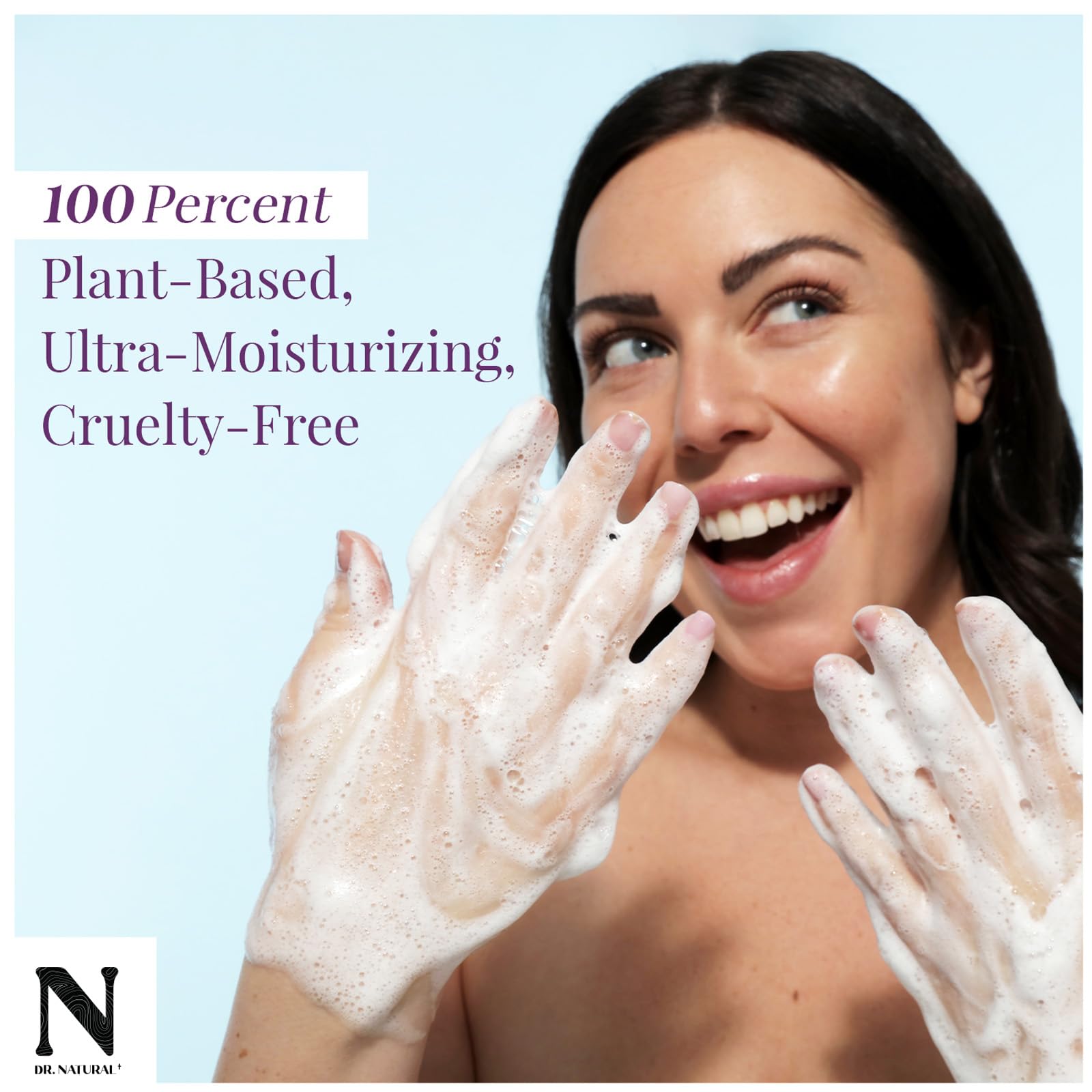 Dr. Natural Multi-Purpose Baby Plus Kids Soap, Lavender, 16 oz - Plant-Based - with Shea Butter - Hypoallergenic - Body Wash, Face Wash, Hand Soap - Sulfate-Free, Paraben-Free, Cruelty-Free